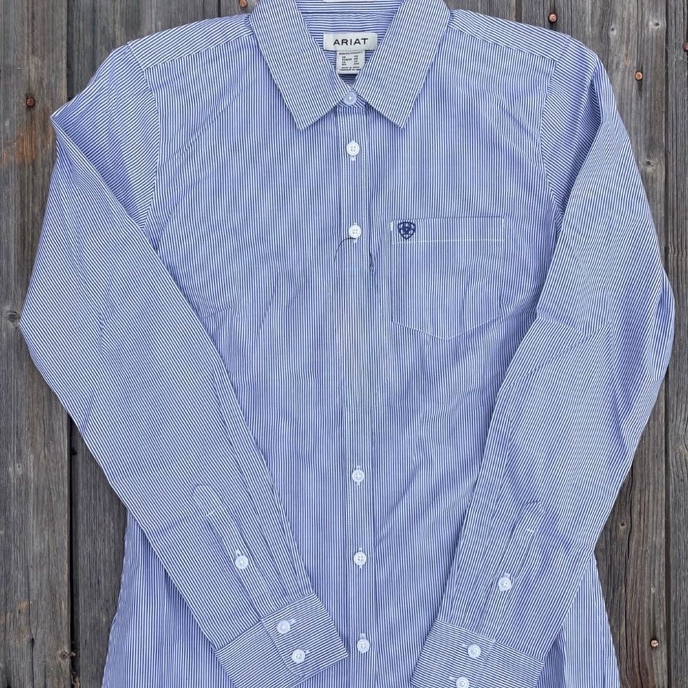 Ariat Blue and White Pinstripe Women’s Shirt